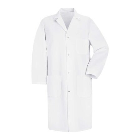 Vf Imagewear Red Kap Men's Gripper-Front Lab Coat, White, Poly/Cotton, S 5080WHRGS